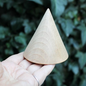Big Wooden cones 80x75 mm 3 inches eco friendly CONES without holes beech wood image 1