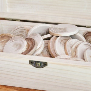 Set of 5 Unfinished wooden slices 35-40 mm 1.4-1.6 inches wooden slice natural eco friendly made of spruce wood image 2