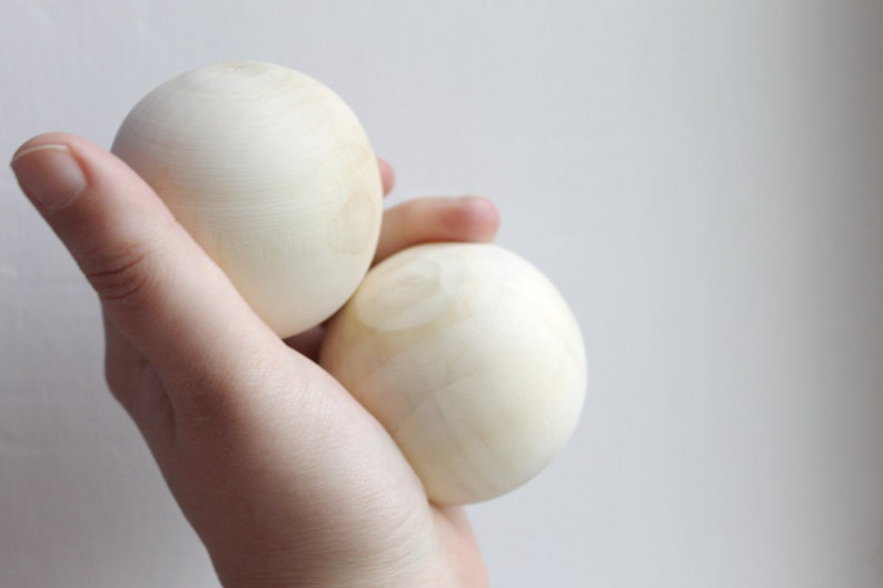 60 mm big wooden bead wooden ball WITHOUT hole natural eco Etsy