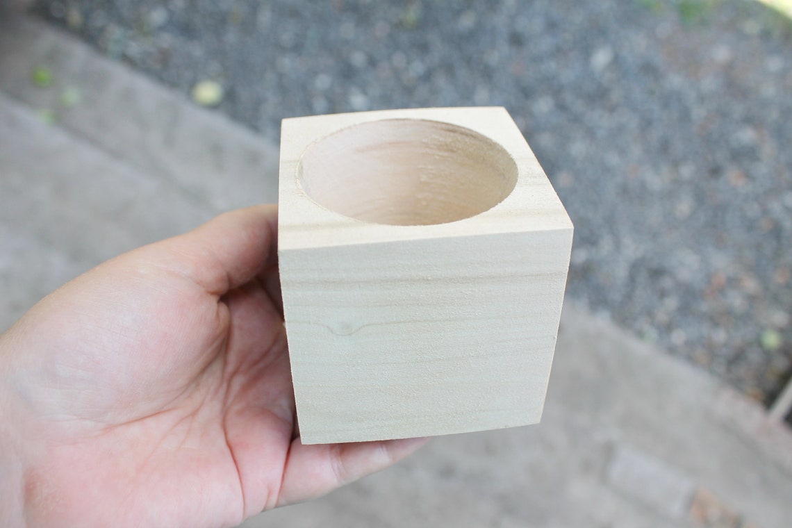 65 Mm Square Unfinished Wooden Box Without Lid Natural Etsy