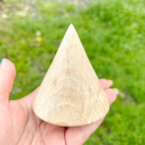 Victor ウッドコーン　wood cone Large Wooden Cone 3 Inch, Unfinished Beech Wood Cone for Waldorf