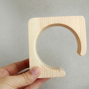 45 mm Holzmanschette unvollendet quadratisch mit Bruch - natürlich umweltfreundlich ma45