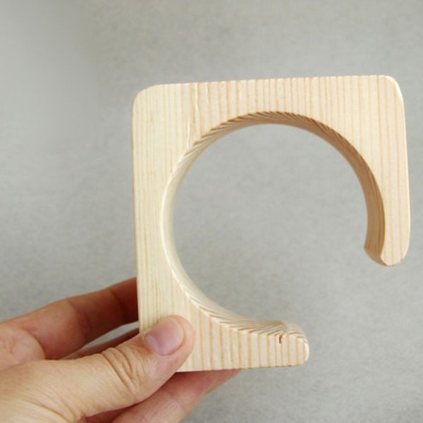 45 mm Wooden cuff  unfinished square with break - natural eco friendly ma45