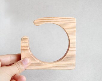 20 mm Wooden bracelet unfinished square with break - natural eco friendly ma20