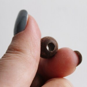 13 mm Wooden textured beads 50 pcs with big hole 5 mm natural, ECO-FRIENDLY beads boiled in olive oil image 5