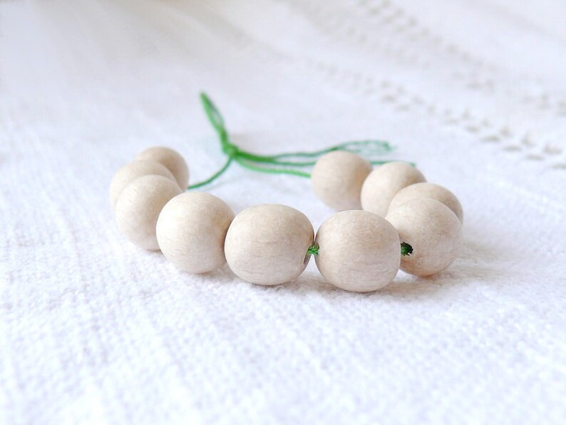 11 mm natural wooden beads 50 pcs eco friendly image 3