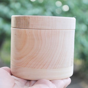Boîte ronde en bois brut de 85 mm hauteur 65 mm en bois de hêtre diamètre 85 mm image 3
