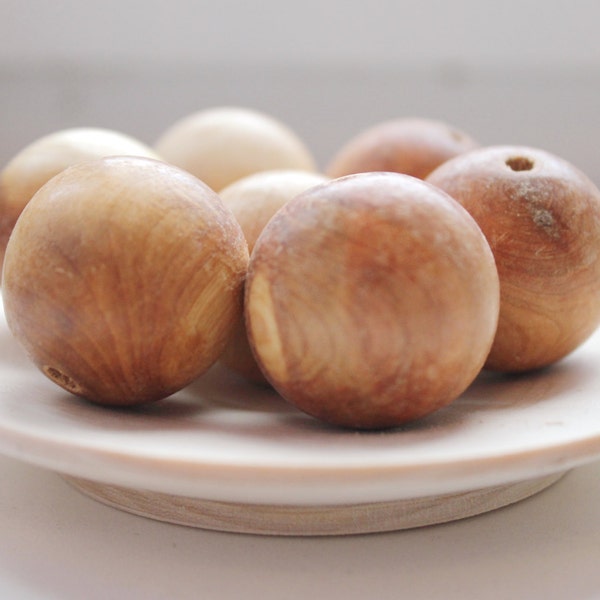 Abalorios de aroma de enebro 30 mm Pulido natural - 5 piezas - eco friendly r30mm