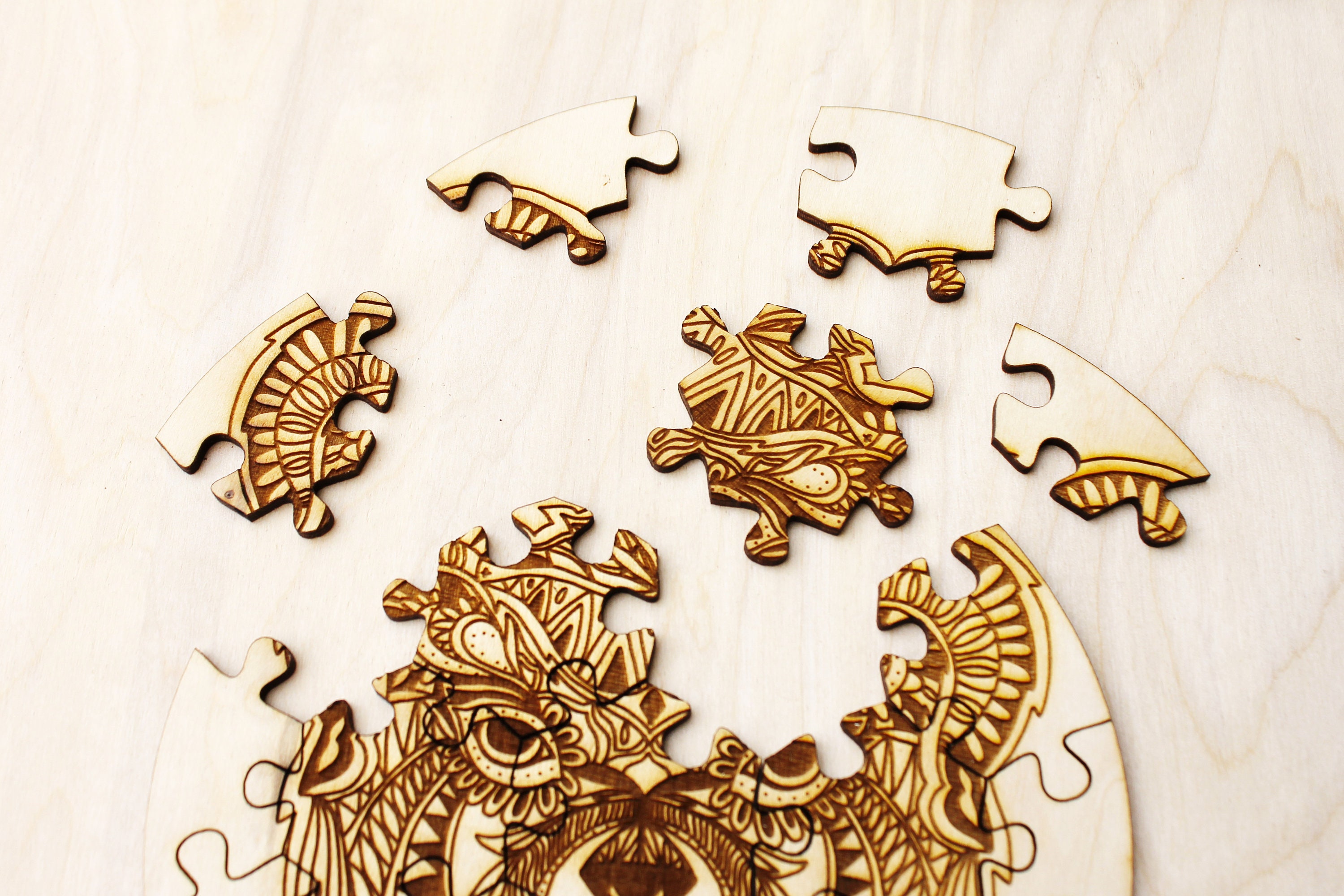Wooden Puzzle - Bear - Kids Adult Puzzle - Laser Cut Puzzle Blank 7 ...