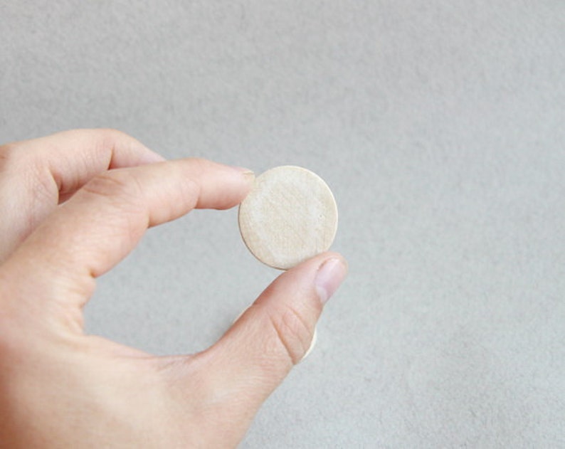 25 mm 1 Unfinished Wooden Circles pendant natural eco friendly 10 pcs image 2