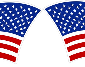 Waving American Flag Decal - Durable Vinyl for Vehicles, Water Bottles and Laptops