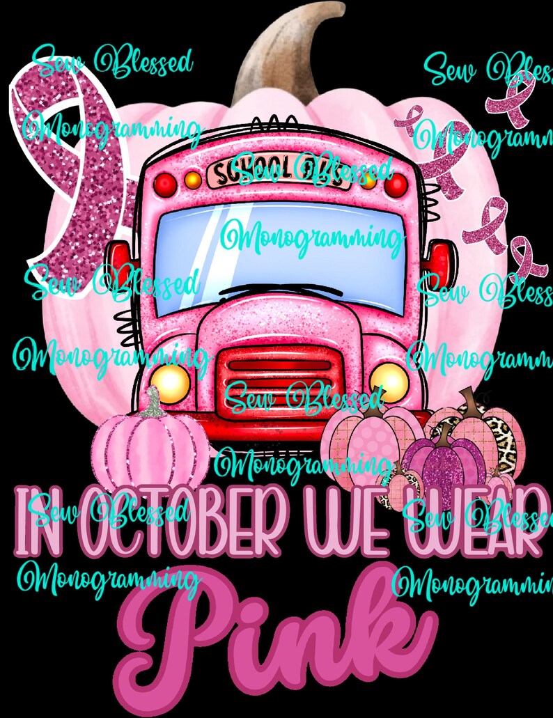 Bus Driver in October We Wear Pink Png - Etsy