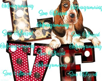 Valentines basset love png