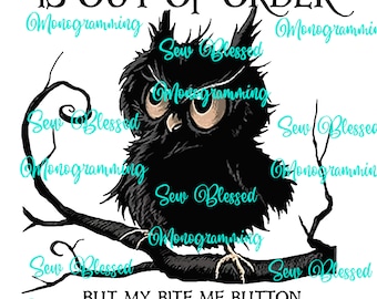 Grumpy owl nice button out of order png