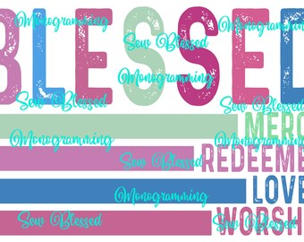 Retro blessed png, three different versions!