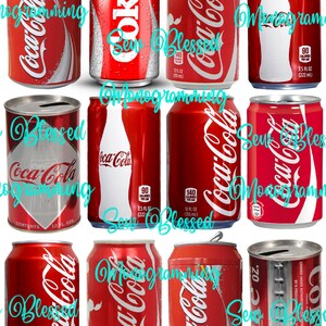 Può includere: Nove lattine di Coca-Cola rosse e bianche con design e dimensioni diverse. Le lattine sono disposte in tre file da tre. Le lattine hanno il logo Coca-Cola e le parole "Coca-Cola" e "Coke" stampate su di esse. Alcune lattine hanno le parole "Nuovo!" e "90 calorie" stampate su di esse. Alcune lattine hanno le parole "140 calorie" stampate su di esse. Alcune lattine hanno le parole "12 fl oz" stampate su di esse. Alcune lattine hanno le parole "7.5 fl oz" stampate su di esse.