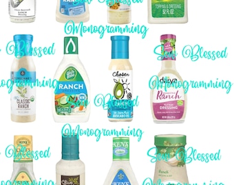 Ranch bottles, all kinds, png, ranch on everything
