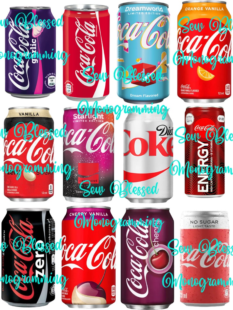 Cola Cans in a Variety of Flavors Png - Etsy