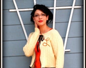 Eco Wear Yellow Cashmere Cardigan Sweater OOAK Boho-Chic Warm Green Gift for Her Reclaimed Upcycled