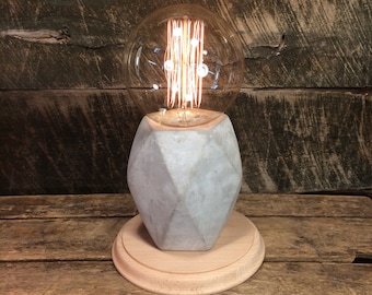 Geometric Concrete Boudoir Accent Lamp - Table Lamp