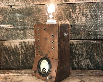 Analog Voltmeter Lamp - Industrial Lighting Rustic Edison Table Lamp