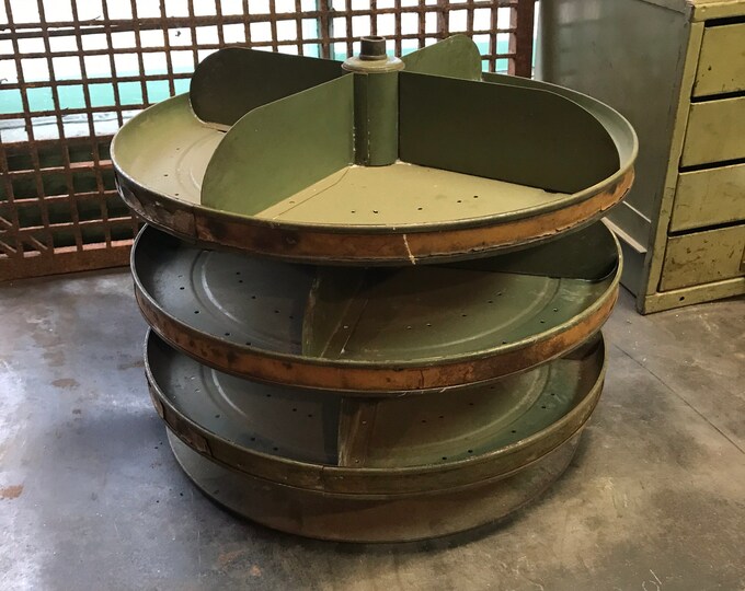 Rotabin Rack Industrial Rotabin, Vintage Rotating Revolving Storage Bin, Hardware ...