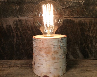 Birch Log Accent Lamp