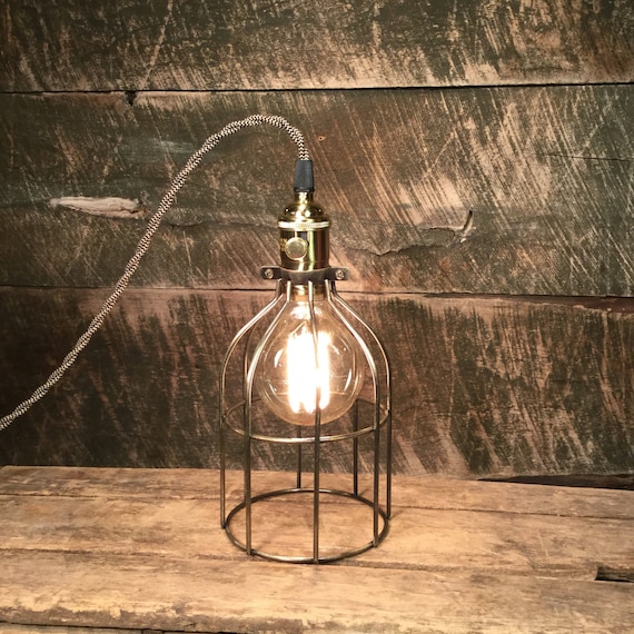 Table Lamp Desk Lamp Industrial Lighting Industrial Trouble Cage Accent Lamp by Stonehill Design