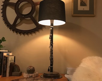 Vintage Bundt Clarinet Lamp - Upcycled Repurposed Table Lamp