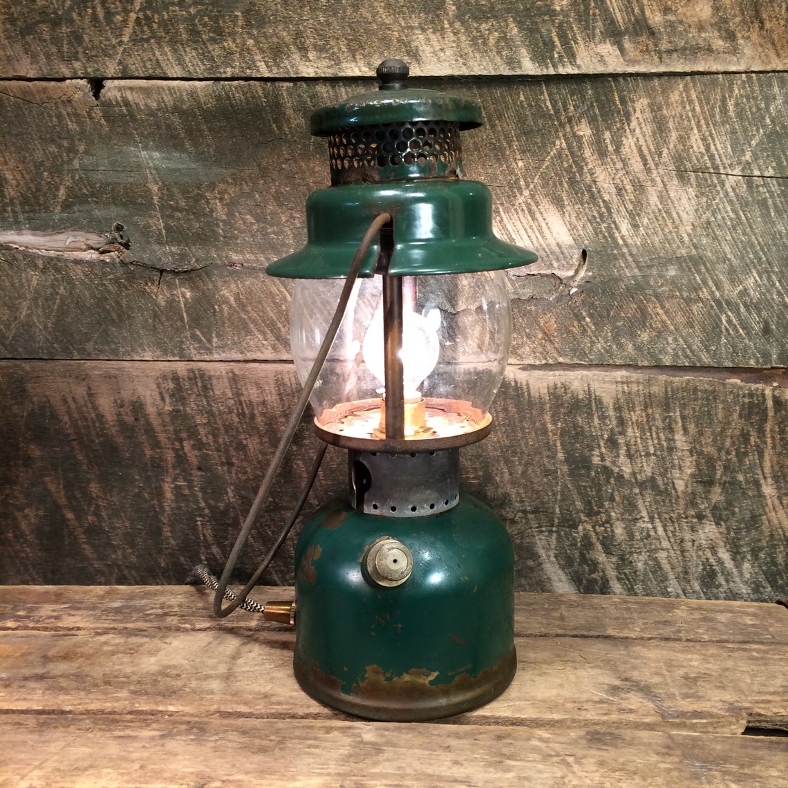 Electrified Coleman Kerosene Lantern Repurposed Upcycled Etsy