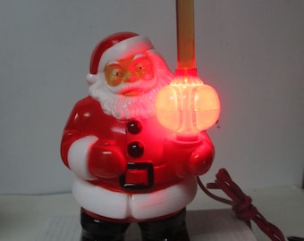 Vintage 1940&#39;s Royal Electric Christmas Santa Claus Holds C-7 Red Base Bubble Light