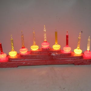 Beautiful 9 Light Peppermint Swirl C-6 Bubble Light Display w Vintage Royal Electric Co Bubble Lights