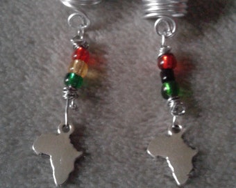 Afrika dreadlock sieraden, Afrika Loc Sieraden, Afrika Loc charms, Rasta kralen, vlecht bedels, Dreadlock coils, dreaded kraal, Rasta sieraden