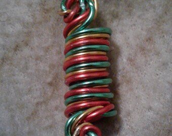 red, gold & green colored  wire  Loc Loopies, dreadlock jewelry, loc jewelry, braid, hair accessories, Rasta Jewelry