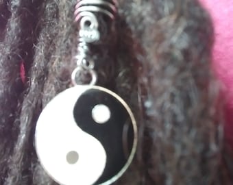 Yin and Yang Dreadlock Jewelry, Loc Jewelry, Yin Yang Braid rings, Boho Beads, dread beads, braid and hair jewelry, Hair Accessories