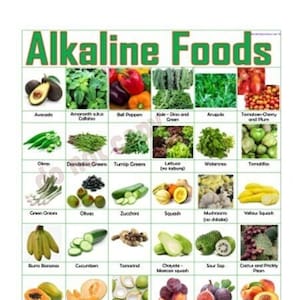 Alkaline Food poster Healthy food poster Alkaline vegetable alkaline fruit alkaline food list Dr Sebi alkaline food list