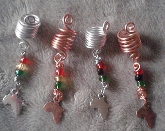 Set Dread Jewelry Semi Precious Stones Gold River RastaBeers Set Beads for Dreadlocks Gold River