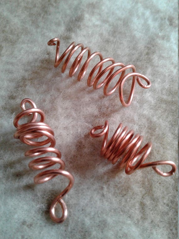 Copper Dreadlock Piece Set, Loc Jewelry Set, Braid Rings, Hair