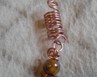 Tigers eye crystal loc jewelry, dread loc jewlery, rasta jewelry, hair coils and accessories