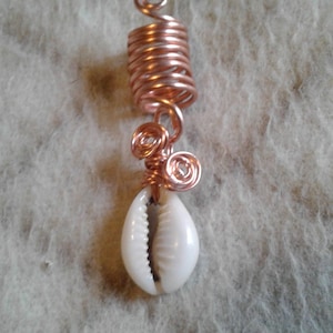Dreadlock jewelry, Cowri Shell dread beads, Shell hair and braid jewelry/accessories, Cowri pendants/charms.