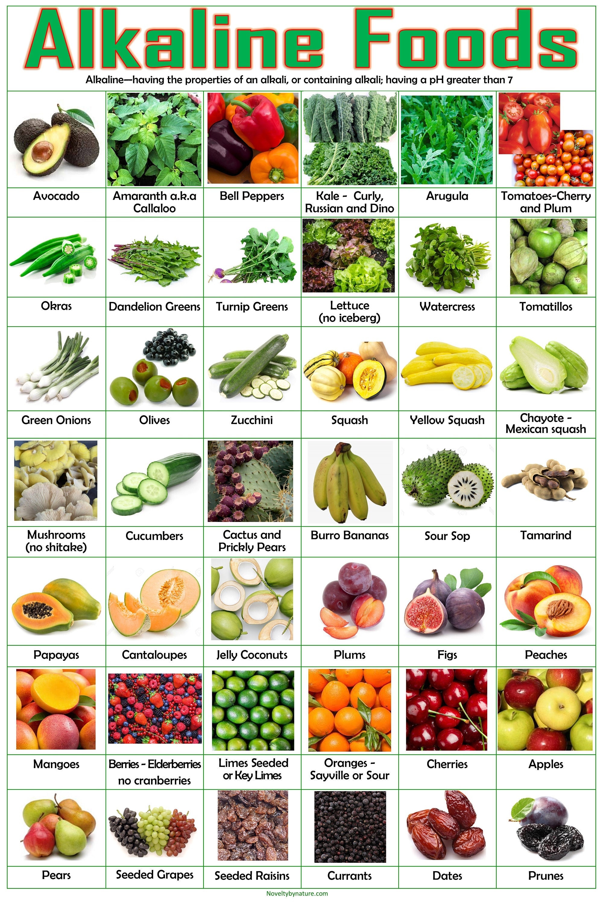 Alkaline Foods Poster Etsy Australia