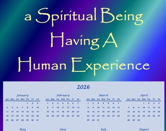 2026 Kalender positiv affirmation andlig affirmation