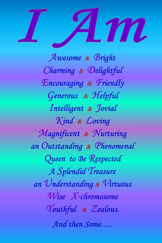 Positive Affirmations Posters I Am Affirmations Alphabet Etsy