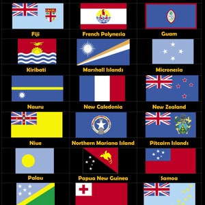 Oceania Nation Flag Posters Poster.  World Flags Poster