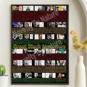 Black Inventors Poster Black History Poster Ben Bey, George Washington Carver, Howard Latimer, Garret Morgan, George Crum