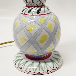 Mackenzie Childs candlestick lamp1989 Aalsmeer Pattern 14.5" kitchen/foyer/bedroom hand painted WORKING Excellent Condition