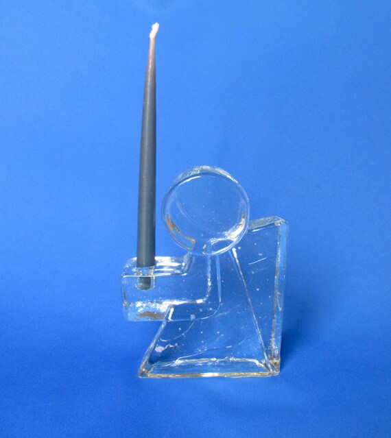 Wiesenthal Hutte Bâton De Bougie Dange En Verre Titulaire Lourd Gros Gros Stylisé De Noel En Verre Clair Bâton De Bougie Coin De Table Décor Moderne