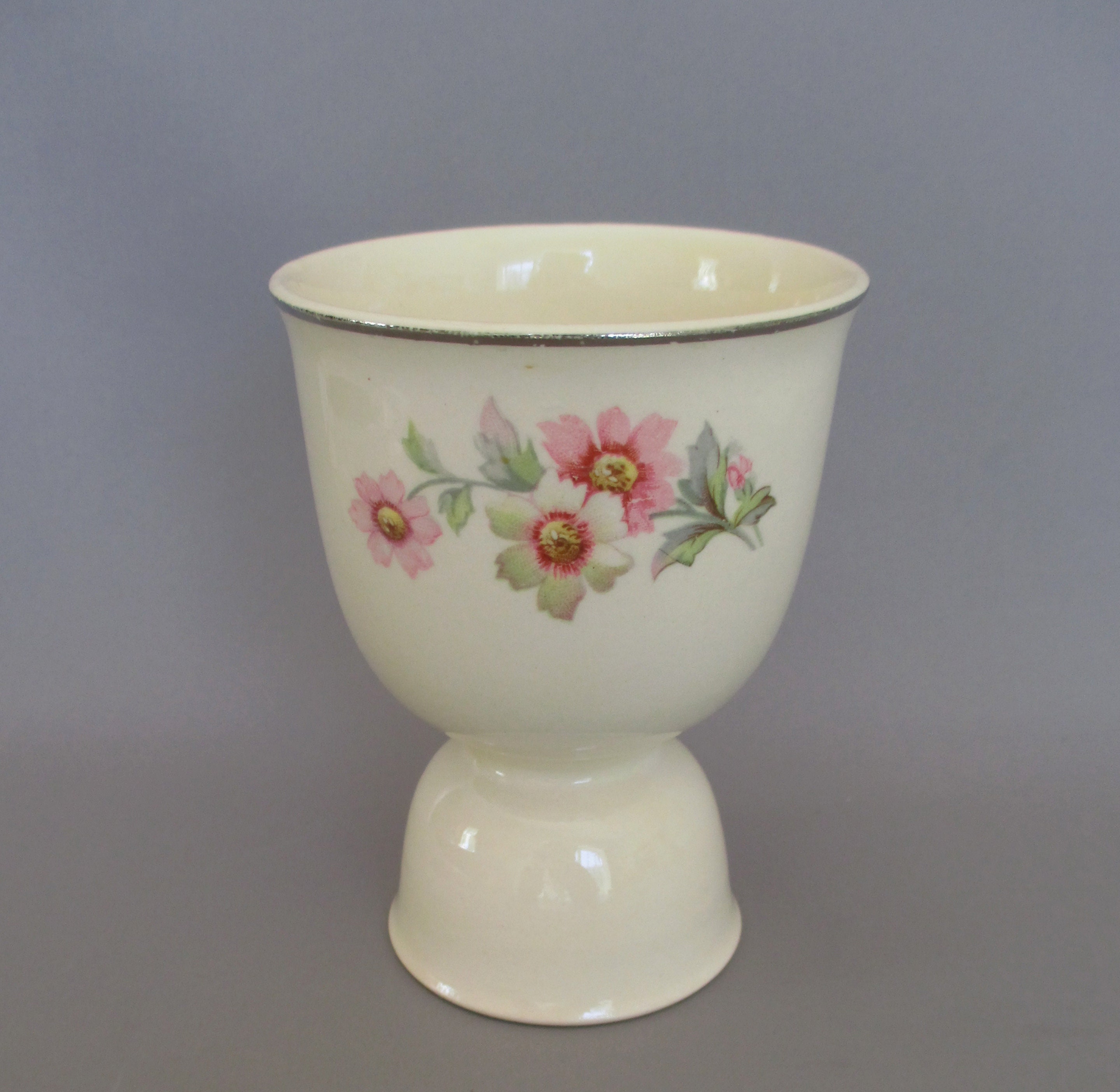 Vintage Moss Rose China Japan Single Egg Cup Holder