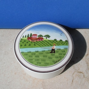 villeroy & boch design naif trinket box and lid Laplau village fishing countryside GIFT