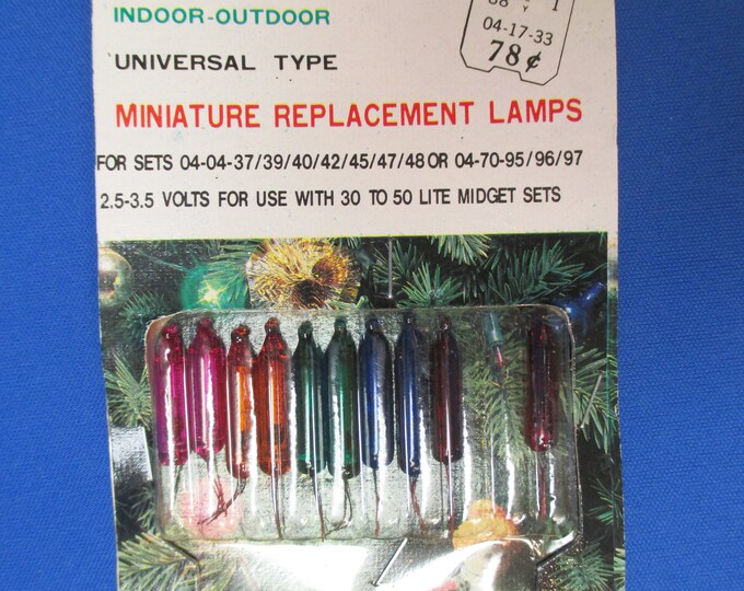 Replacement Christmas Lights 2.5 3.5 Volt NOS Kmart 10 Lamps Christmas